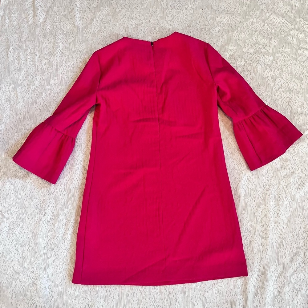 Zara woman textured bell sleeve fuchsia mini dress - Picture 10 of 10